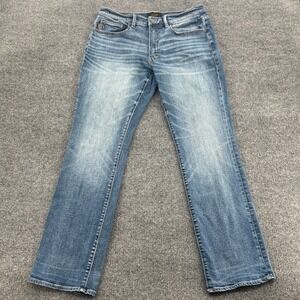 Outpost Makers Relaxed Straight Jeans Mens 32x32 Blue Candiani Rugged Western